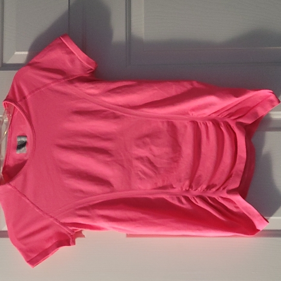 Athleta Hot Pink ruched short sleeve top size small - Picture 1 of 5
